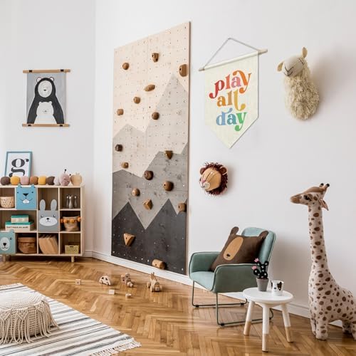 Play All Day Wall Hanging Banner, Boho Kids Playroom Decor - Image 4