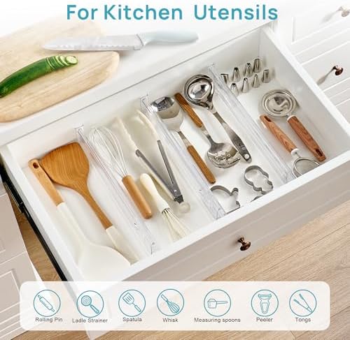 Vtopmart 2.36" Short Upgrade Drawer Dividers 12.8"-22.3" Expandable 4 Pack - Image 4