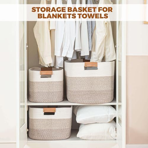 danpinera Rectangle Blanket Storage Basket, Large Blanket Basket Living Room - Image 4