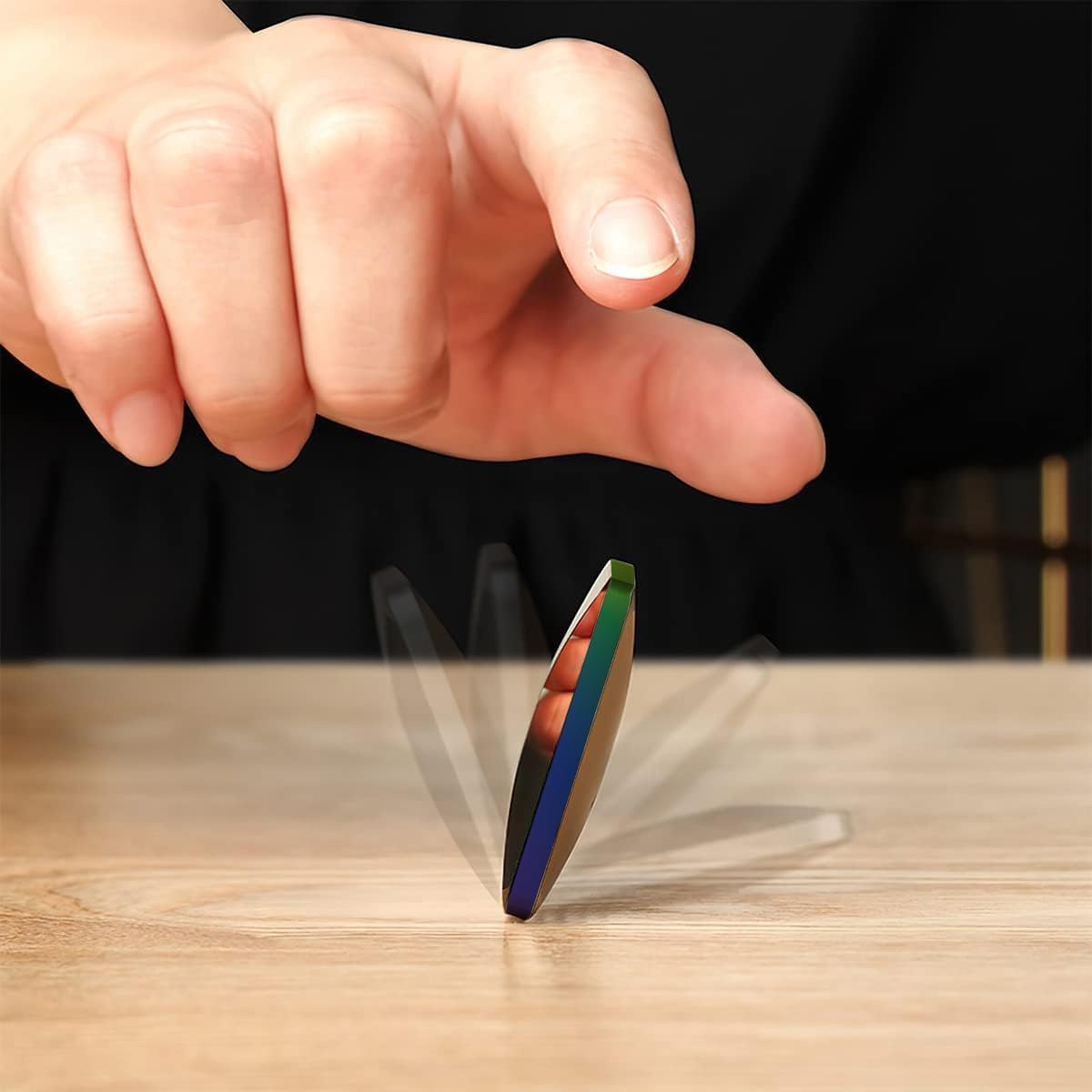 Kinetic Desk Toys Spinning Overturn Toy Metal Fingertip Office Rotary Decompression Toy Flip Tabletop for Stress Relief Rotary Cool Toys for Teens