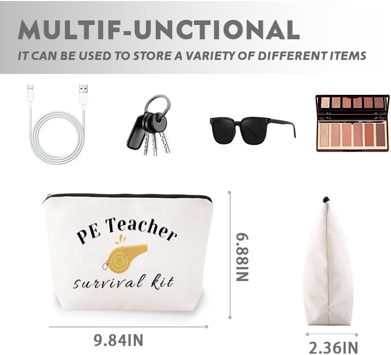 Funny PE Teacher Survival Kit Zipper Bag - Image 2