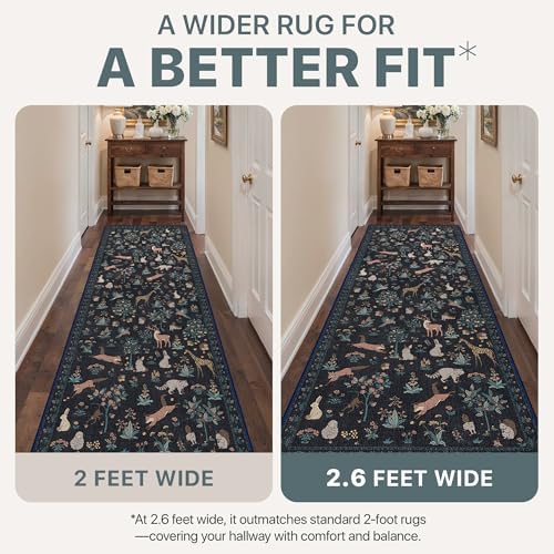 BESBLEE 2'6X10 Washable Kitchen Runner Rug, Animal Non Slip - Image 6