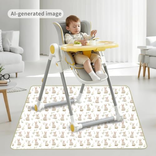Baby Splat Mat for Under High Chair, 51 x 51 Inch - Image 2