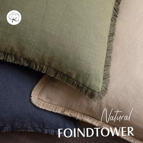 Foindtower Decorative Linen Fringe Throw Pillow Covers Cozy Boho Farmhouse - Image 4