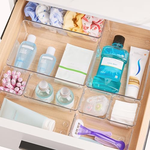 Vtopmart 25 PCS Clear Plastic Drawer Organizers Set, 4-Size Versatile Bathroom - Image 5