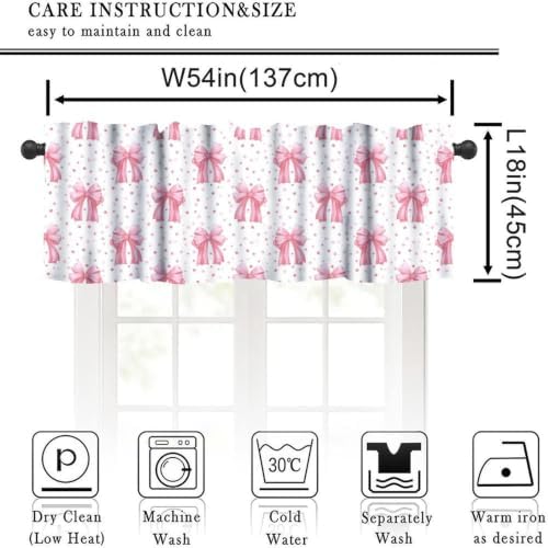 Watercolor Red Bow Valance, Abstract Confetti Geometric Pink Polka Dots Bows - Image 2