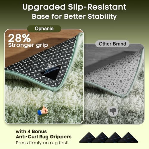 Ophanie Green and White Area Rugs - Image 4