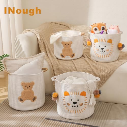 Large Blanket Baskets for Living Room Decor, Toy Storage Baskets Woven Cotton - Image 5