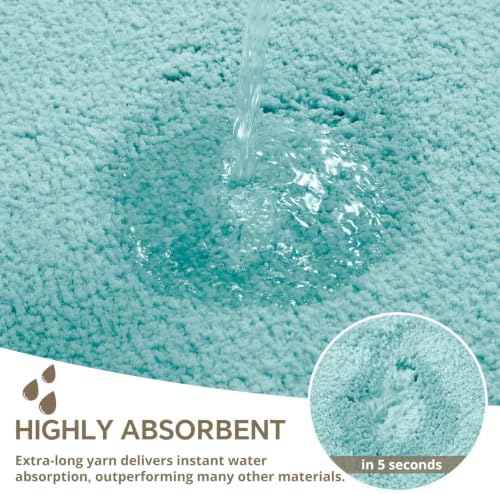 Polyester Bathroom Rug 24"x36" Aqua Haze, Non-Slip Soft Bath Mat - Image 5