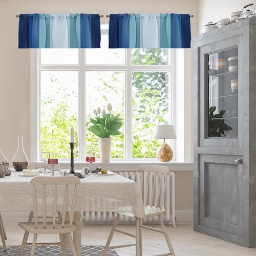 Emvency Valances for Windows, 2 Pack, 52x12 Inch, Coastal Striped - Image 2