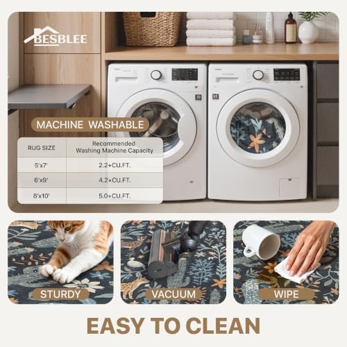 BESBLEE 2'6X7 Washable Kitchen Runner Rug, Animal Non Slip - Image 5