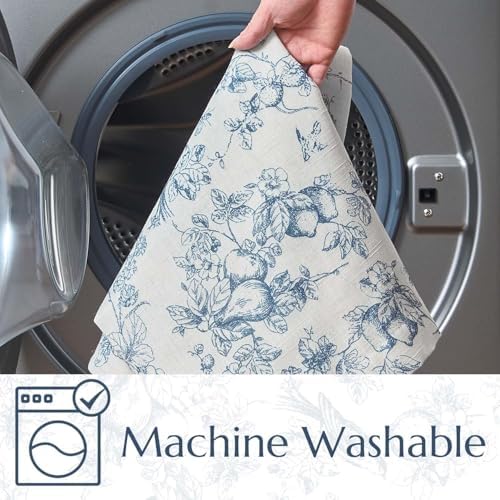 Vangao Floral Valances for Windows Eden Blue W50 X 18L 1 Panel - Image 7