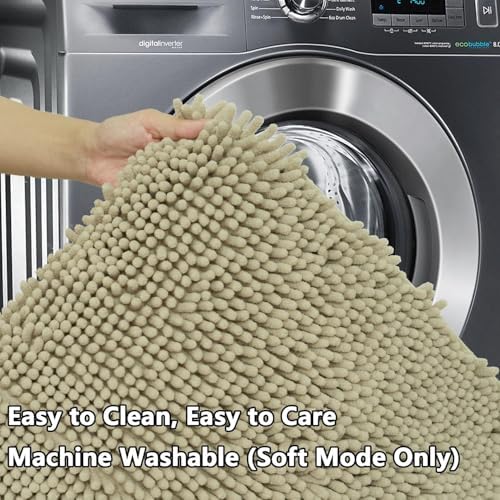 BOANKODU Bathroom Rugs 47x24, Extra Soft Absorbent Chenille Bath Rugs, PVC - Image 7