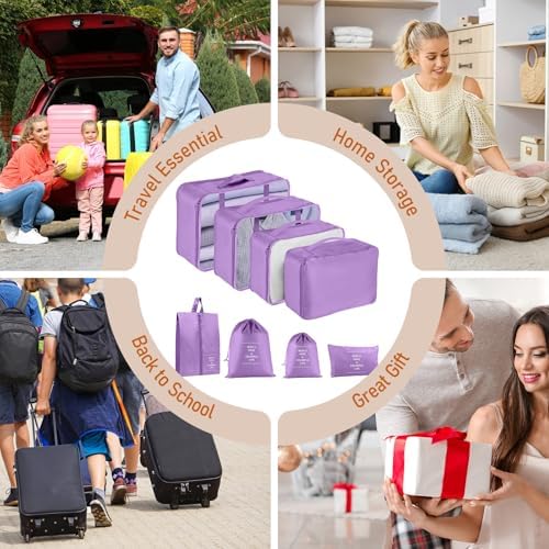 Packing Cubes for Travel 8 Set Luggage Organizer Bags - Image 7