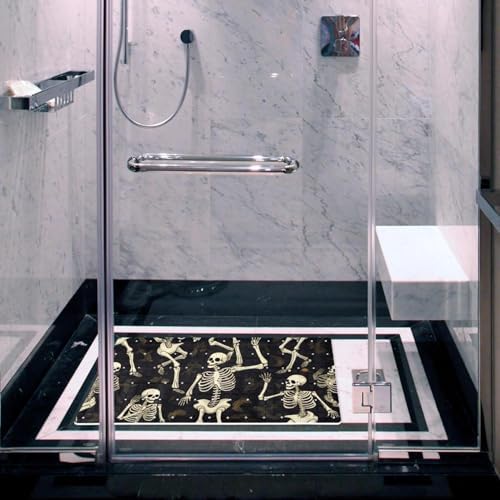 Bathtub Mat Non Slip 26.8x15.1In, Skeletons Dance Bath Mat - Image 6
