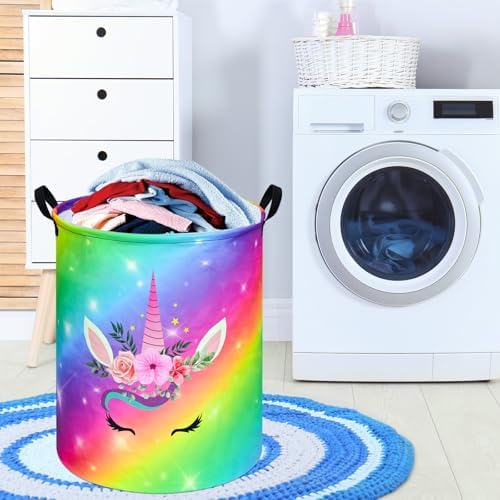 Round Laundry Basket Storage Bins Nursery Hamper Gift Baskets - Image 7