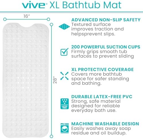 Vive Bathtub Mat for Bath & Shower Floors - Image 2