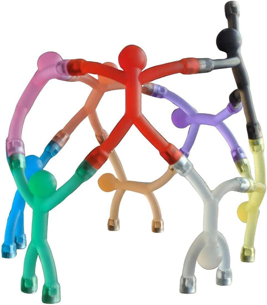 MAGMEN Classic Magnetic Fidget Toy Figures for Kids 3-8 & Toddlers |10pc Opaque Colors Multipurpose Magnets Set for Travel, Airplane Play, Desk & Stocking Stuffer Gifts.