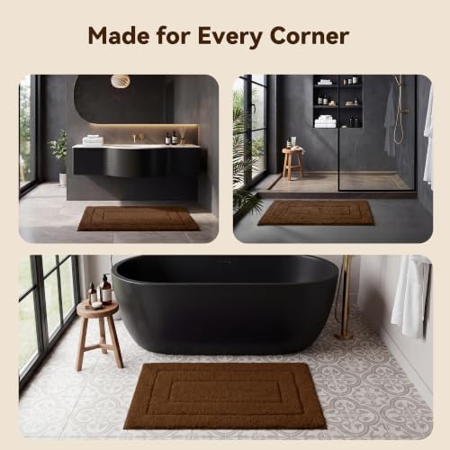 GRANNY SAYS Brown Bathroom Rug 24" x 16", Non-Slip Microfiber Bath Mat - Image 7