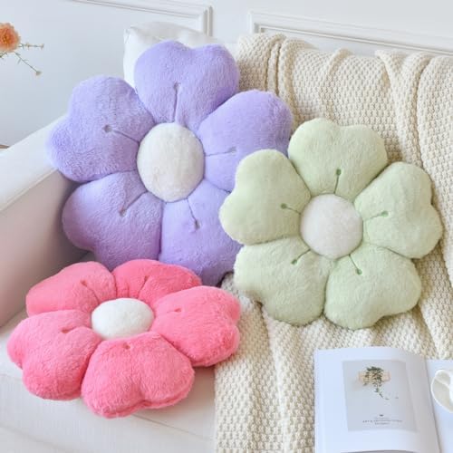 Flower Pillow, Cute Daisy Decorative Throw Pillows, 15 Inches - Image 3
