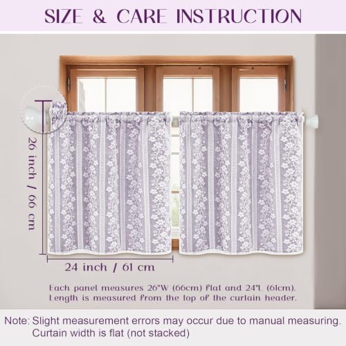 ASPMIZ Purple Linen Kitchen Curtains Double Layer Kitchen Window Curtains - Image 5