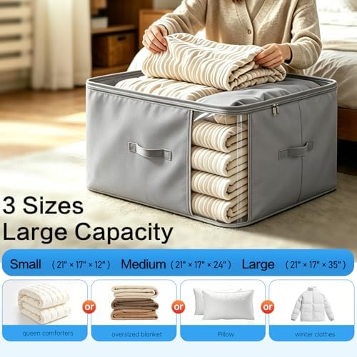 Comforter Storage Bag, Large Capacity Blanket Storage Bags 3-Layer Ultra Space - Image 6