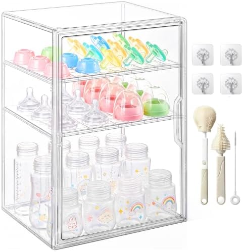 Baby Bottle Organizer-3 Tiers X-Large Bottle Storage Organizer by Hapylf