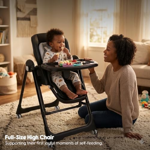 Foldable High Chairs for Babies and Toddlers Convert to Baby Rocker - Image 2