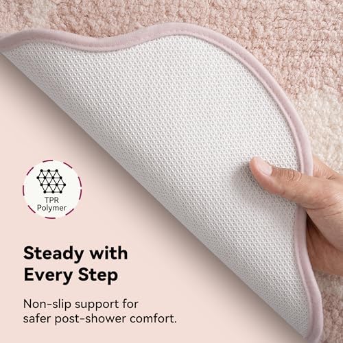 GRANNY SAYS Pink Bathroom Rug, Cute Scalloped Bath Mat - Image 7