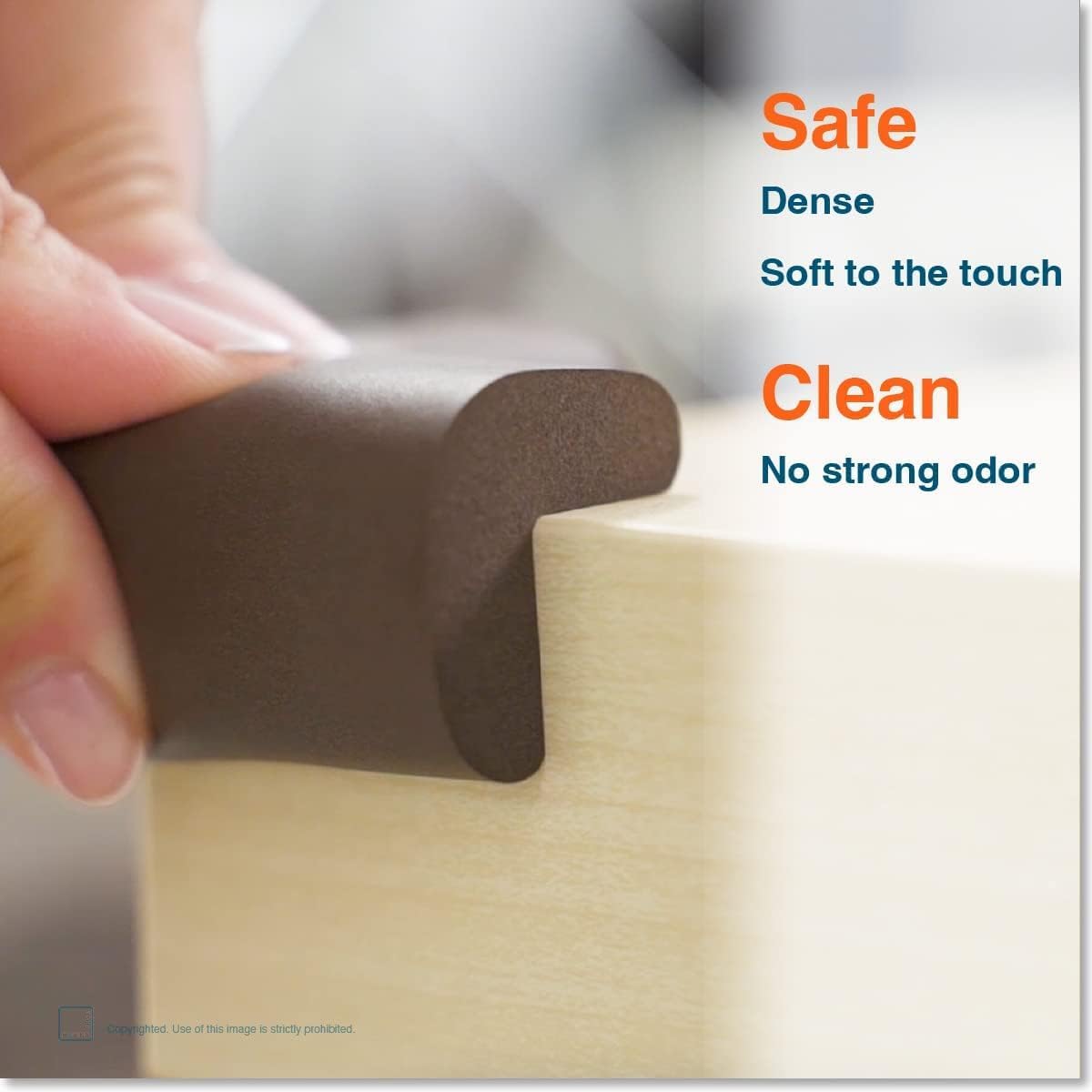Roving Cove HeftyFit Corner Protector for Baby (4 Large Corners), Heavy-Duty Soft Rubber Foam Furniture Corner Bumper Guards, 3M Adhesive Pre-Taped, Onyx Black