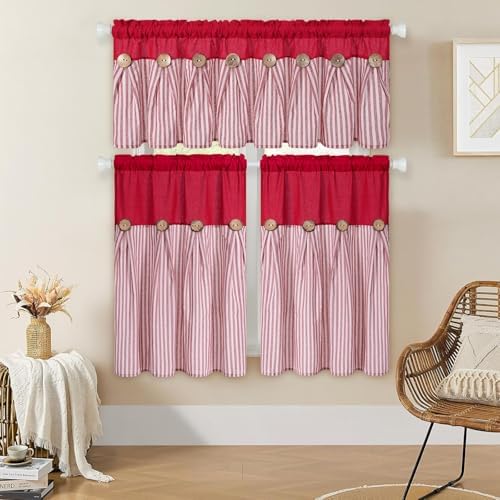 ASPMIZ Farmhouse Cotton Linen Valances - Image 3