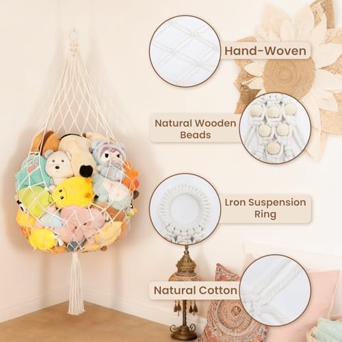 Enlarged Version Stuffed Animal Storage Hammock 70-inch Stuffed Animal Net - Image 4