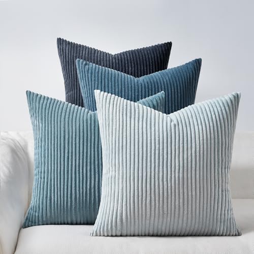 Topfinel Decorative Throw Pillow Covers Aque Teal Blue Gray Series, Summer by Topfinel