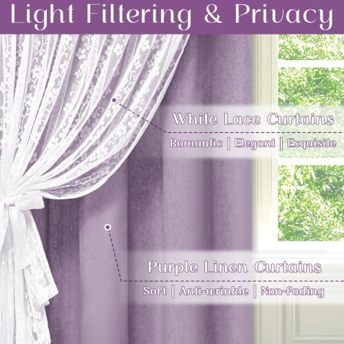 ASPMIZ Linen Curtains for Living Room Double Layer Curtains - Image 2