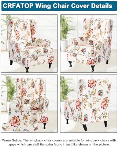 CRFATOP Wingback Chair Covers Stretch Armchair Slipcovers - Image 3