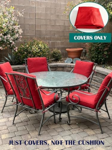 Outdoor High Back Dining Chair Cushions Cover 4-Pack - Image 2