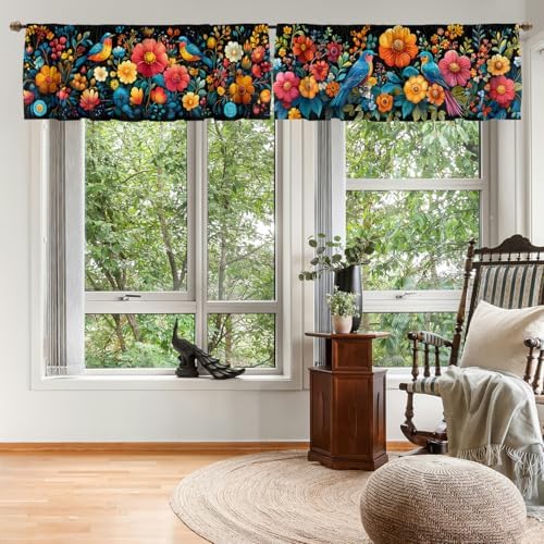 Floral Mexican Bird Curtain Valance - Image 7