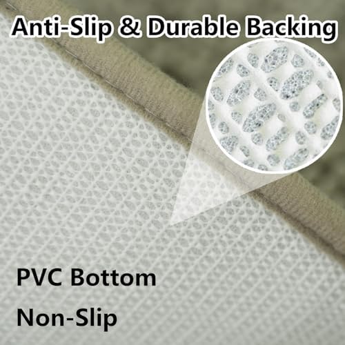 BOANKODU Bathroom Rugs 47x24, Extra Soft Absorbent Chenille Bath Rugs, PVC - Image 6