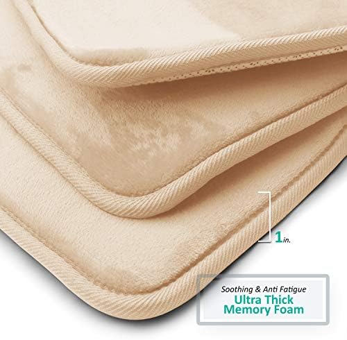 Clara Clark 3 Piece Bathroom Rugs Bath Mat Set, Velvet Memory Foam Bath Mats - Image 5