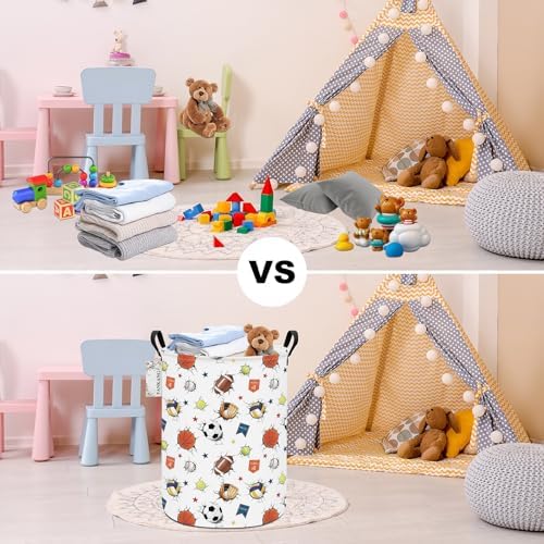 Sports Ball Storage Bin Foldable Nursery Basket - Image 7