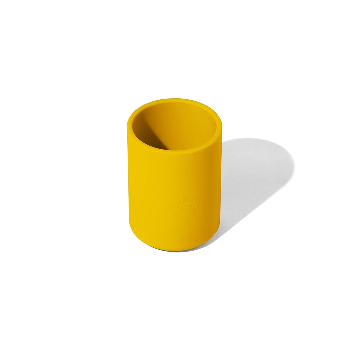 Avanchy Silicone Training Cup – 12 oz Open Cup for Toddlers and Infants – Ideal for Baby Led Weaning and Transitioning from Bottles, Yellow
