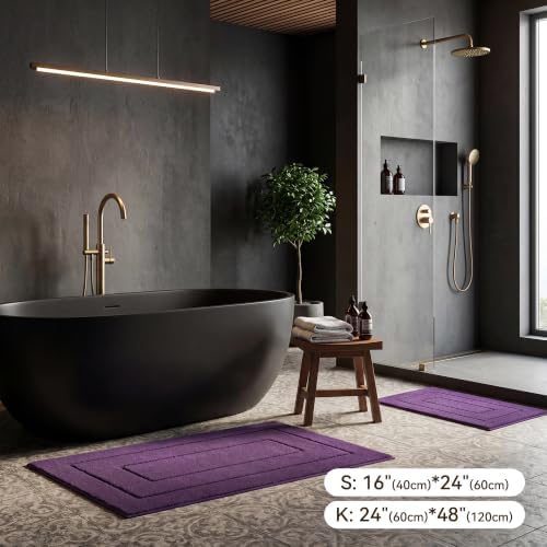 GRANNY SAYS Purple Bathroom Runner Rug 48" x 24", Soft Microfiber Bath Mat - Image 5