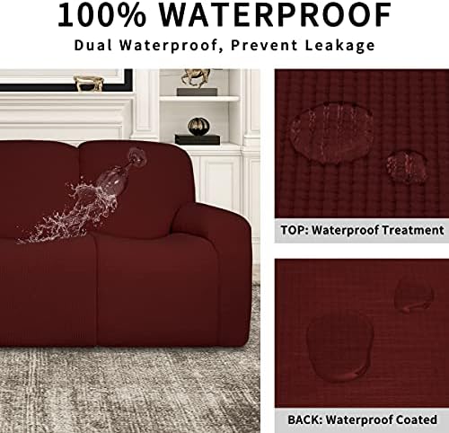 Easy-Going 100% Dual Waterproof Recliner Loveseat Cover, 6-Pieces Stretch - Image 3