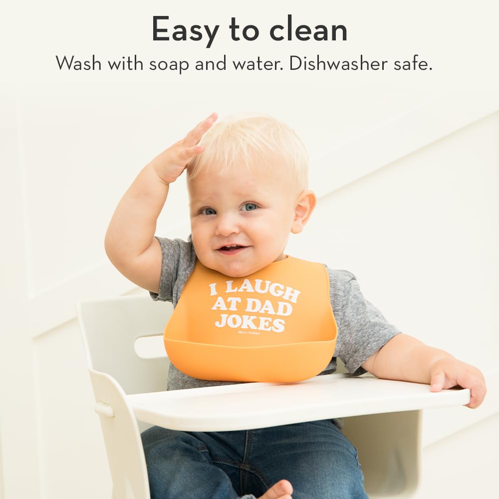 Bella Tunno Baby Bib for Eating, Waterproof Silicone Bib with Large Food Catcher, Adjustable Fit for Babies 4-12 months & Toddlers 1-3 Years, Boys & Girls, I Love Grandpa