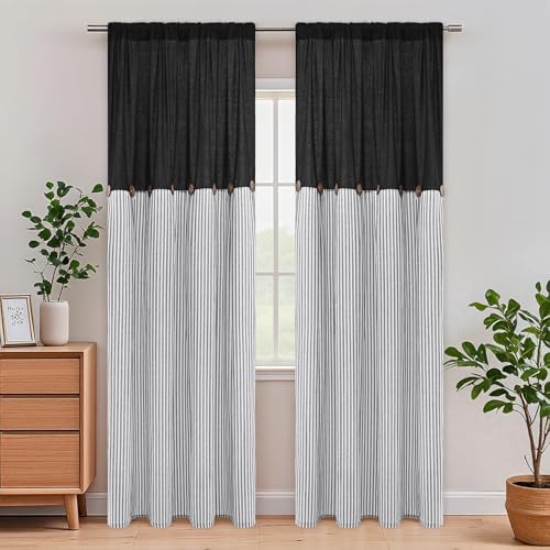 ASPMIZ Cotton Linen Farmhouse Curtains - Image 2