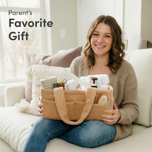 PUTSKA Baby Diaper Caddy Organizer, Nursery Fleece Basket - Image 7
