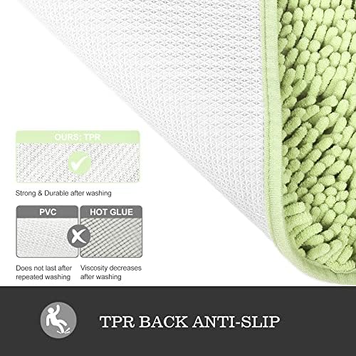 Yeaban Chenille Seafoam Green Bathroom Runner Rug 24"x60" - Image 3