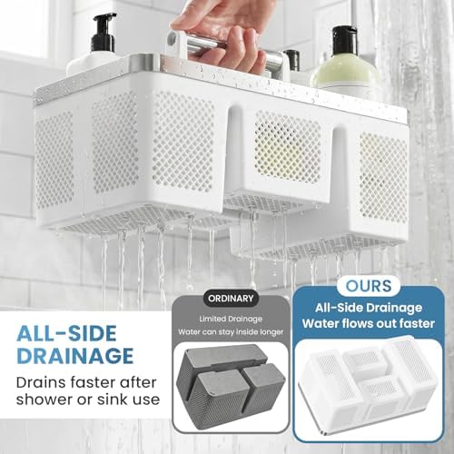 BYUNER 2Pack Plastic Shower Caddy: Portable Shower & Bathroom Caddy Tote - Image 3