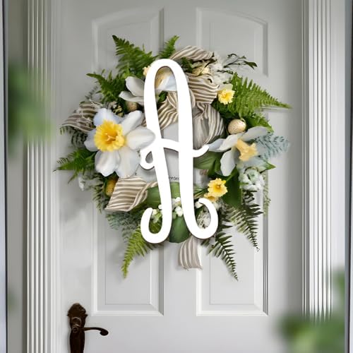 Wooden Letters 12 Inch for Wall Decor Large Cursive Wood Monogram Letters N - Image 3