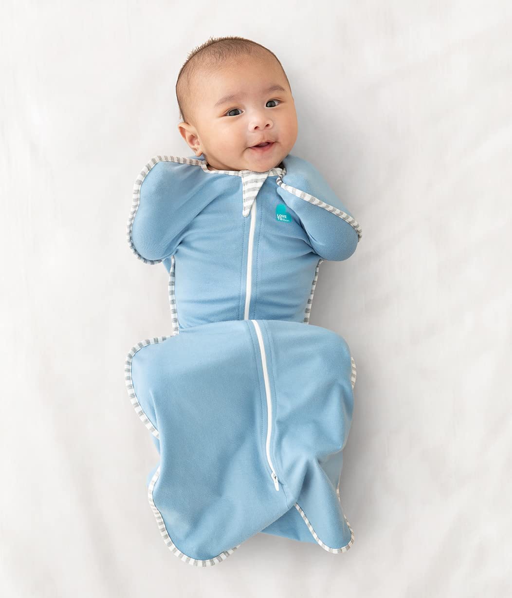 Love to Dream Swaddle UP, Baby Sleep Sack, Self-Soothing Swaddles for Newborns, 8-13 lbs, Snug Fit Helps Calm Startle Reflex, New Born Essentials for Baby, Dusty Blue